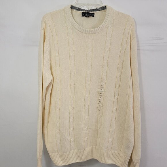 Tricots St. Raphael Men’s Size 2XL Cotton Pullover Crew Neck Vanilla Sweater NWT - Picture 12 of 16